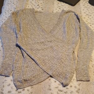 Maurices Gray V-Neck Sweater with Fine Knit